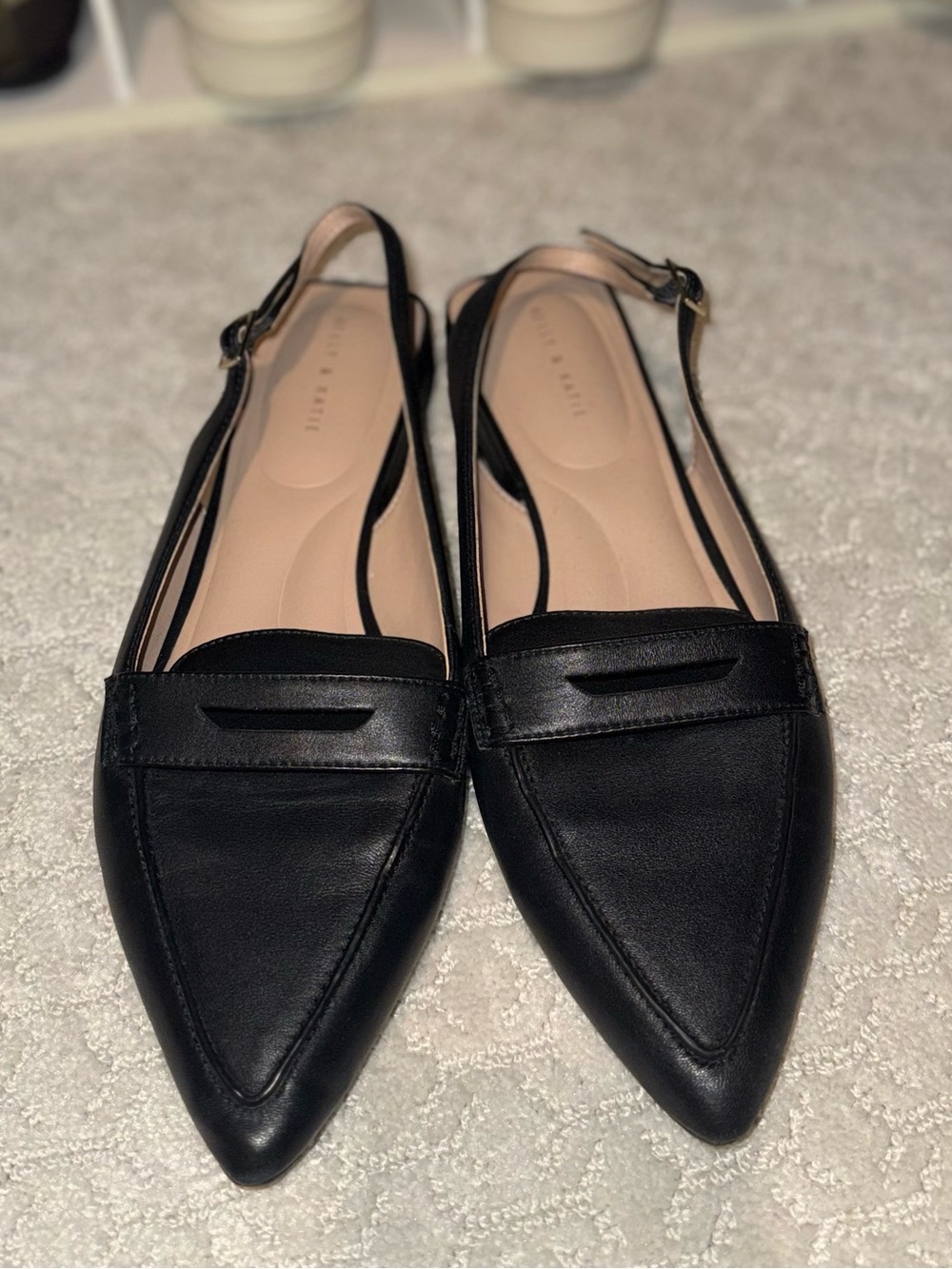 Pointed Slingback Loafers